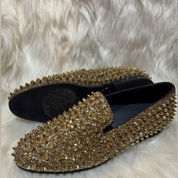 Gold Studded Men's Loafers - Picture 8 of 8